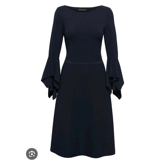 Banana Republic Dresses & Skirts - Banana Republic Navy Knit Handkerchief Long Sleeve Midi Dress Size L Tall